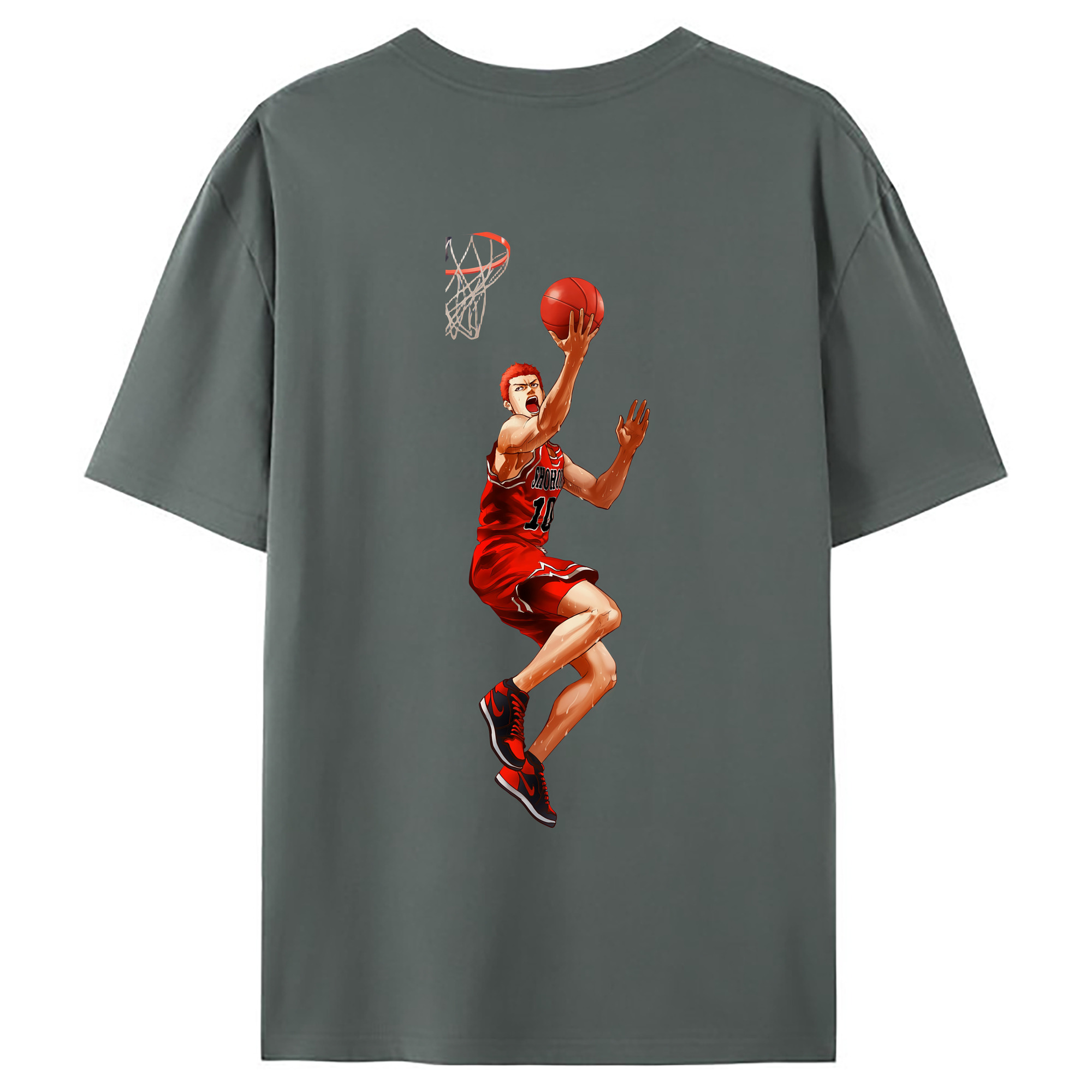 （画像用） SLAM DUNK／スラムダンク 綿100％ メンズ半袖Tシャツ（バックプリント） 通気性